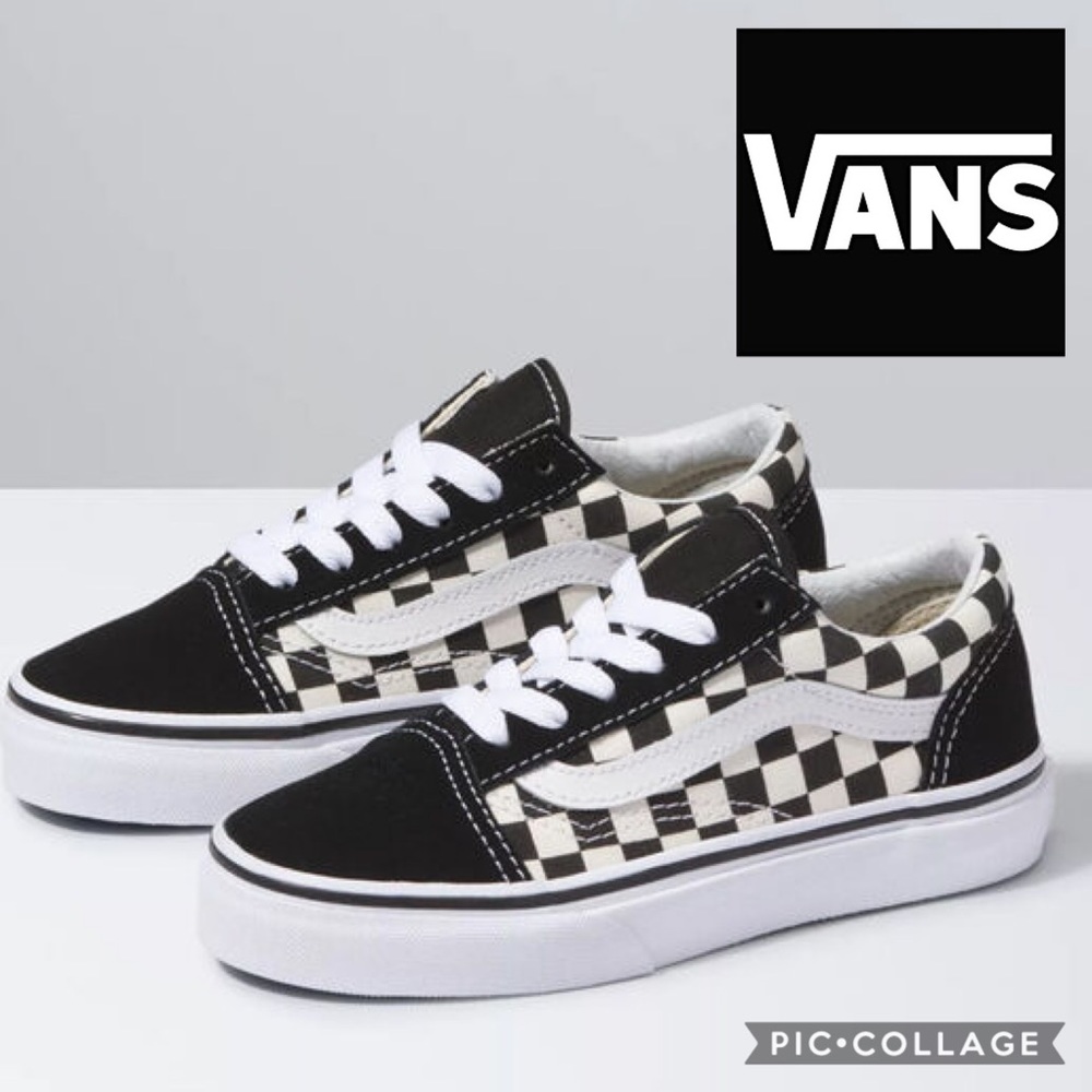 🖤🤍KIDS!! Vans Old Skool Checkerboard Sneaker/3